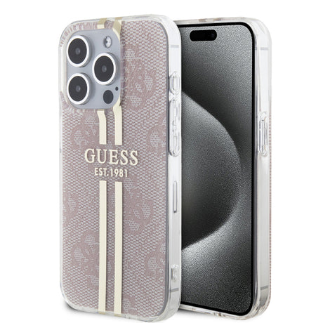 Husa pentru Apple iPhone 15 Pro, Guess, IML 4G Gold Stripe