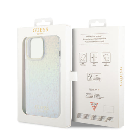 Husa pentru Apple iPhone 15 Pro, Guess, IML Faceted Mirror Disco Iridescen - Multicolor - NotebookGsm