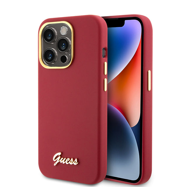 Husa pentru Apple iPhone 15 Pro, Guess, Script Metal Logo &amp; Fram