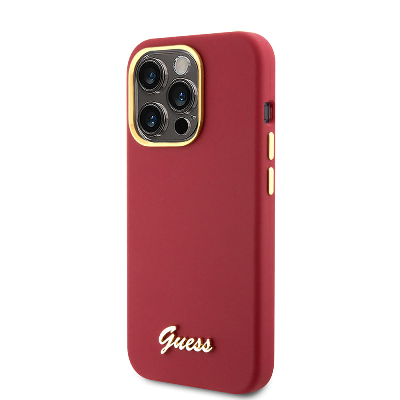 Husa pentru Apple iPhone 15 Pro, Guess, Script Metal Logo &amp; Fram