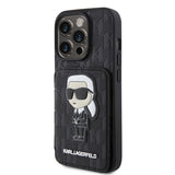 Husa pentru Apple iPhone 15 Pro, Karl Lagerfeld, Saffiano Cardslots and Stand Monogram Ikonik Karl
