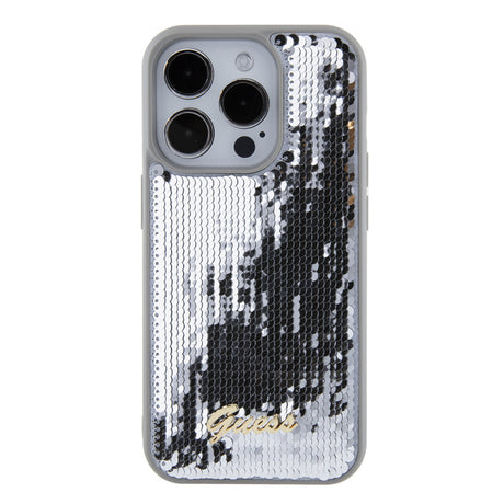 Husa pentru Apple iPhone 15 Pro Max, Guess, Sequin Script Metal - Argintie - NotebookGsm