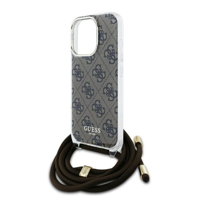 Husa pentru Apple iPhone 16 Pro, Guess, Crossbody Cord 4G Print