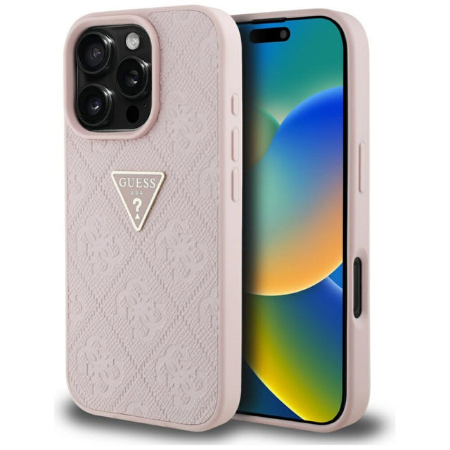Husa pentru Apple iPhone 16 Pro Max, Guess, Hot Stamp 4G Pattern Triangle Log