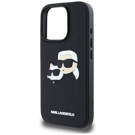 Husa pentru Apple iPhone 16 Pro Max, Karl Lagerfeld, 3D Rubber Karl &amp; Choupett - Neagra - NotebookGsm