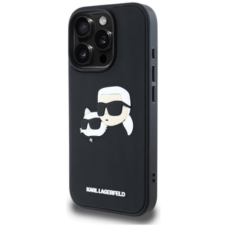 Husa pentru Apple iPhone 16 Pro Max, Karl Lagerfeld, 3D Rubber Karl &amp; Choupett - Neagra - NotebookGsm