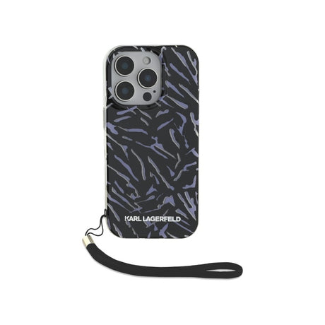 Husa pentru Apple iPhone 16 Pro Max, Karl Lagerfeld, Zebra with Cord Strap - Mov - NotebookGsm