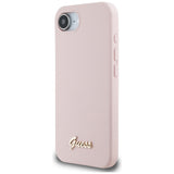 Husa pentru Apple iPhone 16e, Guess, Script Metal Log