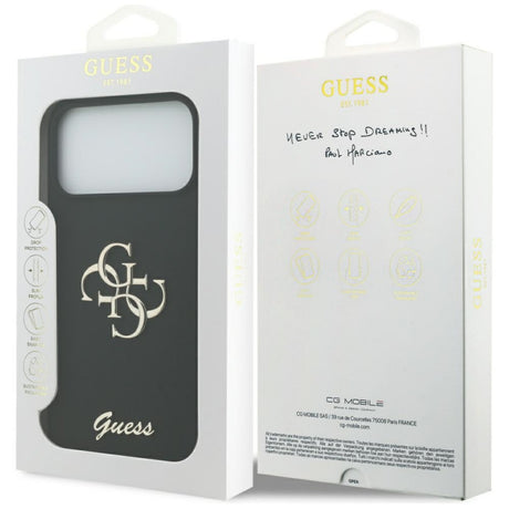 Husa pentru Apple iPhone 17 Pro Max, Guess, Big 4G Script - Neagra - NotebookGsm