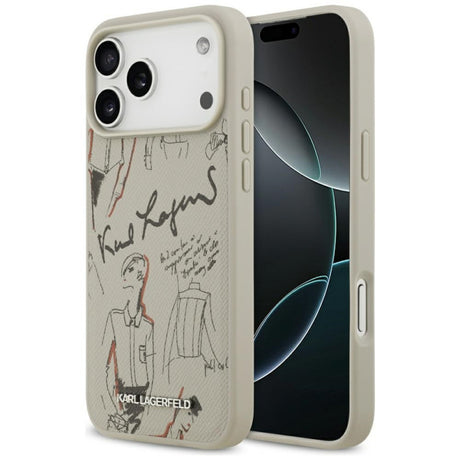 Husa pentru Apple iPhone 17 Pro Max, Karl Lagerfeld, Grained Pattern Logo