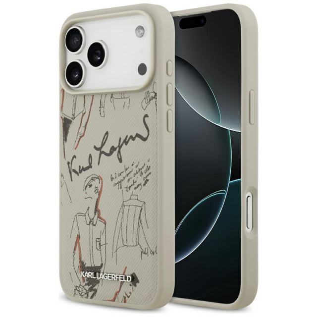 Husa pentru Apple iPhone 17 Pro Max, Karl Lagerfeld, Grained Pattern Logo