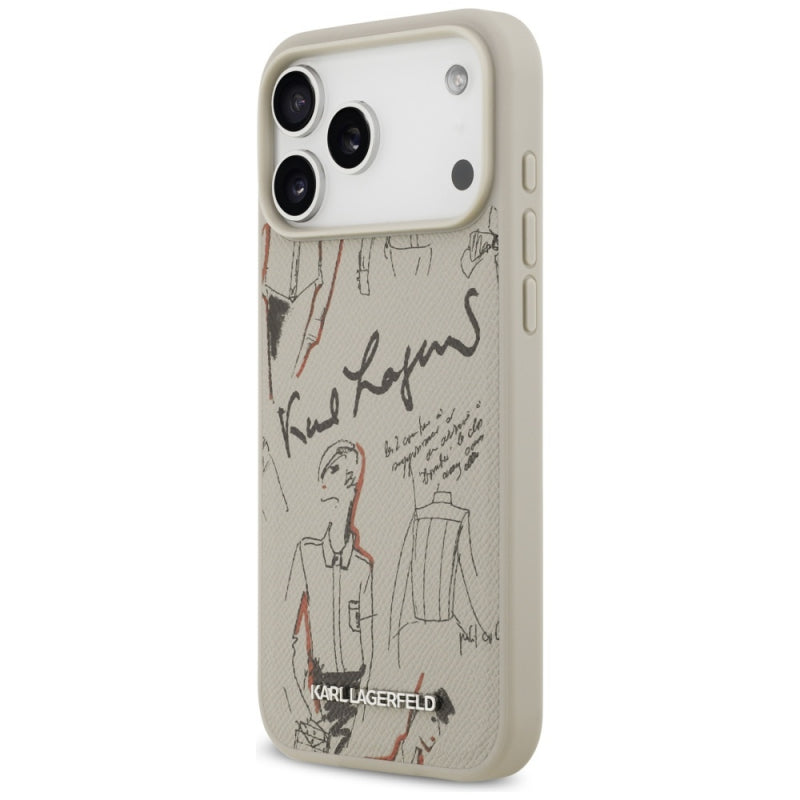 Husa pentru Apple iPhone 17 Pro Max, Karl Lagerfeld, Grained Pattern Logo