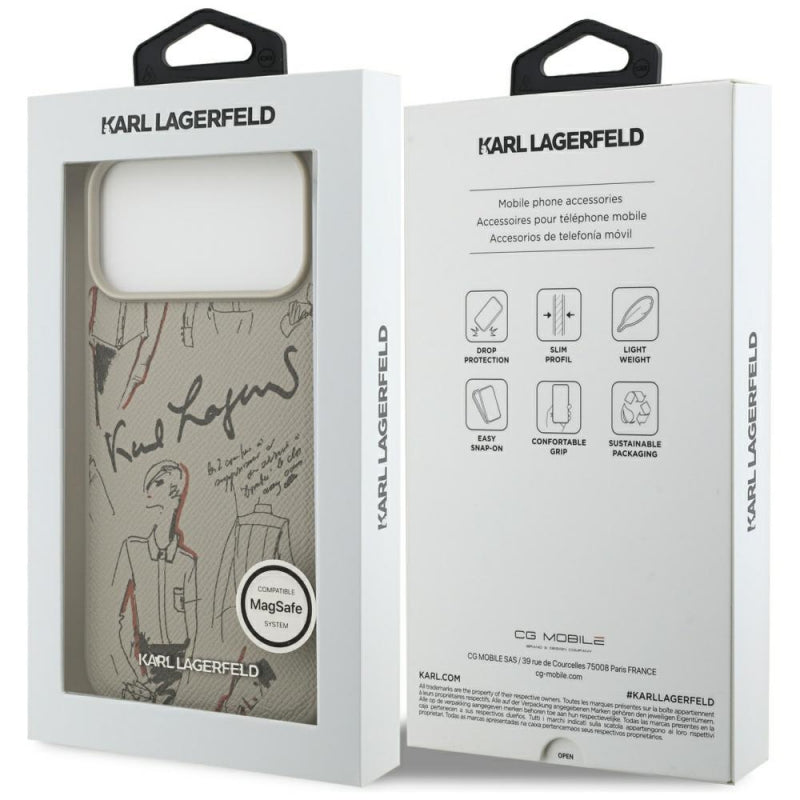 Husa pentru Apple iPhone 17 Pro Max, Karl Lagerfeld, Grained Pattern Logo