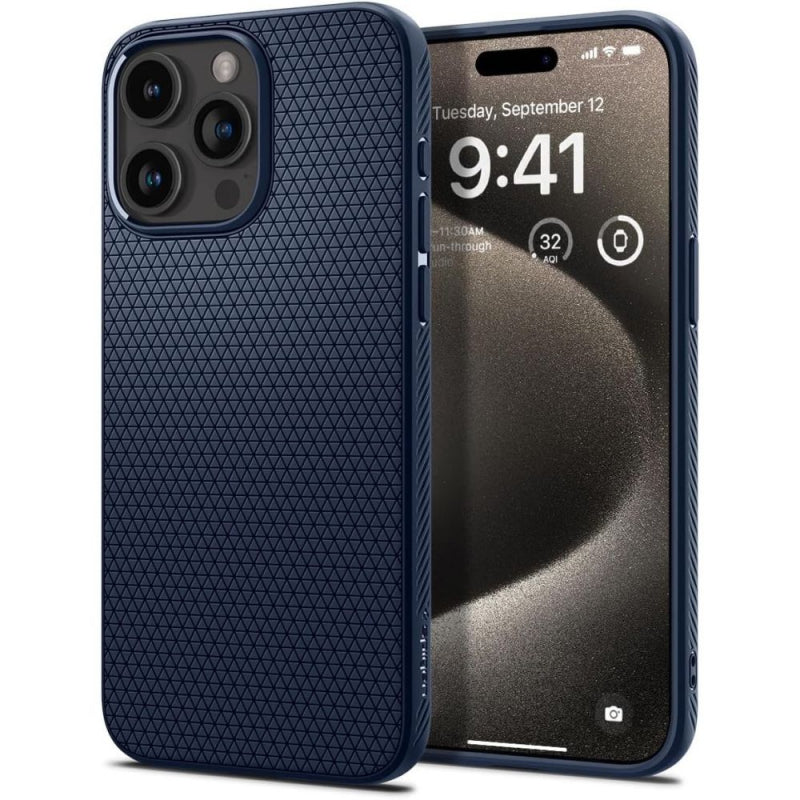 Husa pentru Apple iPhone 15 Pro Max, Spigen, Liquid Air Matte, Bleumarin ACS06563 - Bleumarin - NotebookGsm