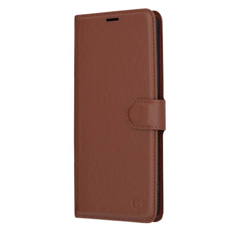 Husa pentru OnePlus 12R, Techsuit, Leather Folio, Maro