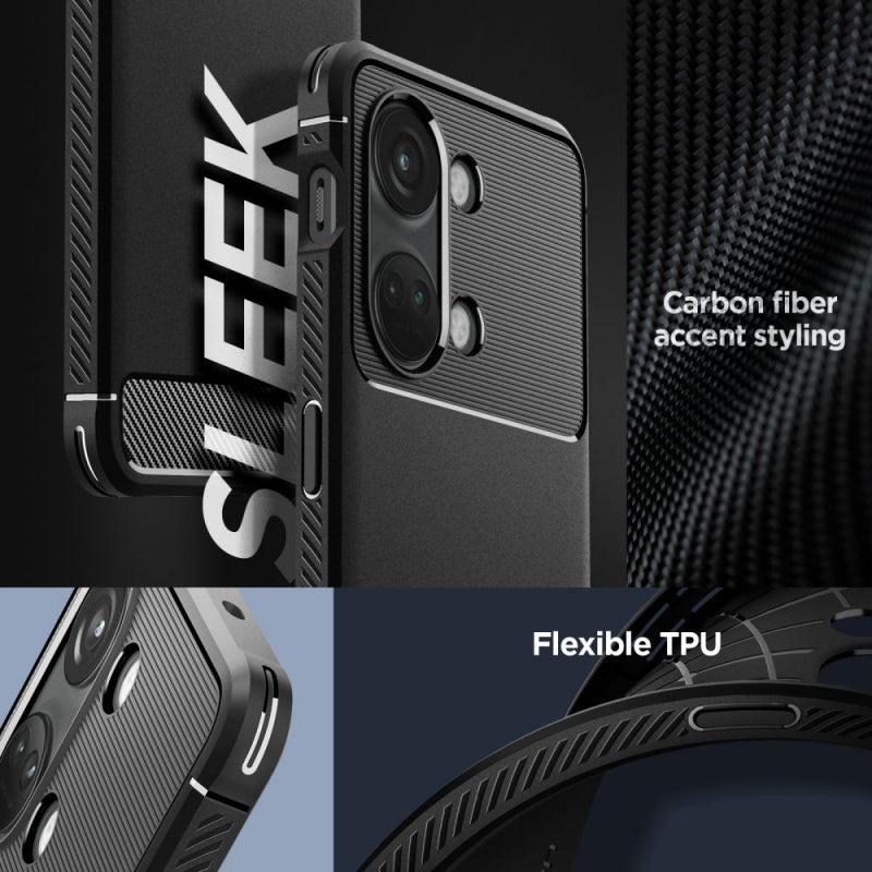 Husa pentru OnePlus Nord 3, Spigen, Rugged Armor, Neagra ACS05197