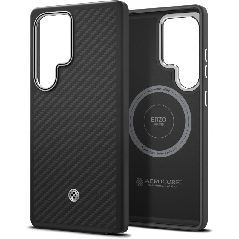 Husa pentru Samsung Galaxy S25 Ultra S938, Spigen Enzo Aramid Magnet, Neagra GP-FPS938PGABW