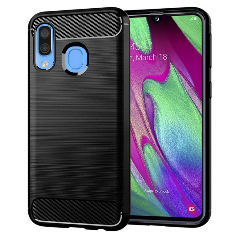 Husa pentru Samsung Galaxy A40 A405, Techsuit, Carbon, Neagra