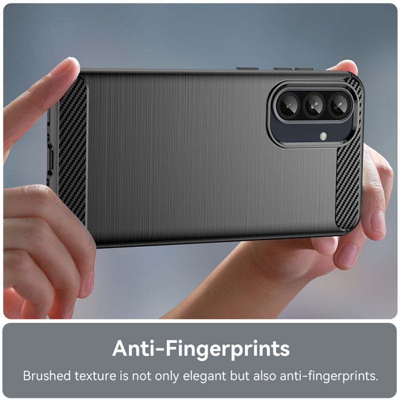 Husa pentru Samsung Galaxy A56 A566 / A36 A366, Techsuit, Carbon, Albastra