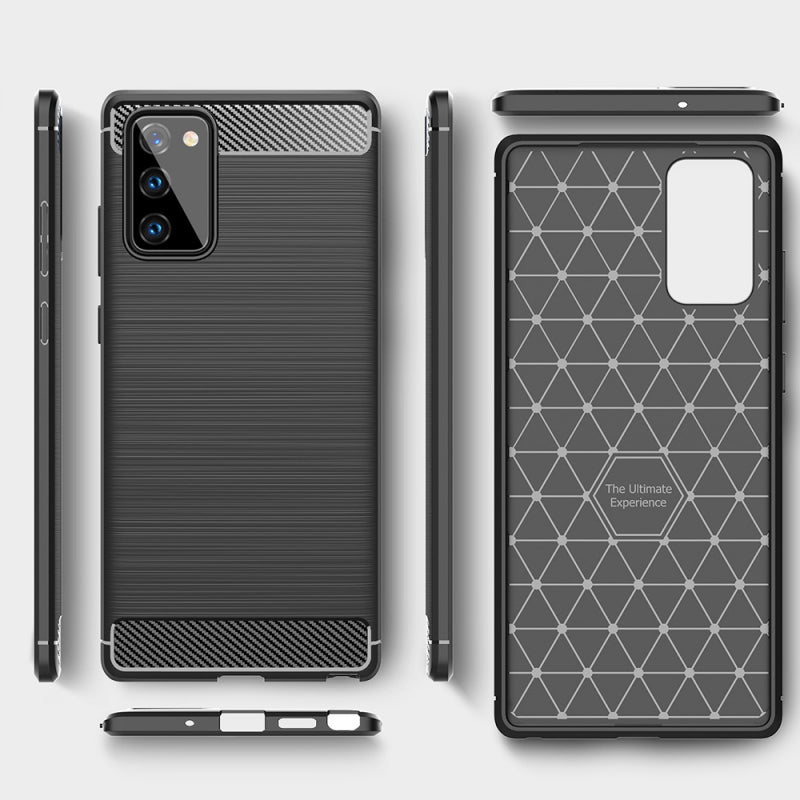 Husa pentru Samsung Galaxy Note 20 5G N981 / Note 20 N980, Techsuit, Carbon, Neagra
