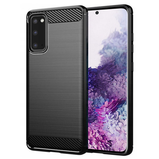 Husa pentru Samsung Galaxy S20 5G G981 / S20 G980, Techsuit, Carbon, Neagra
