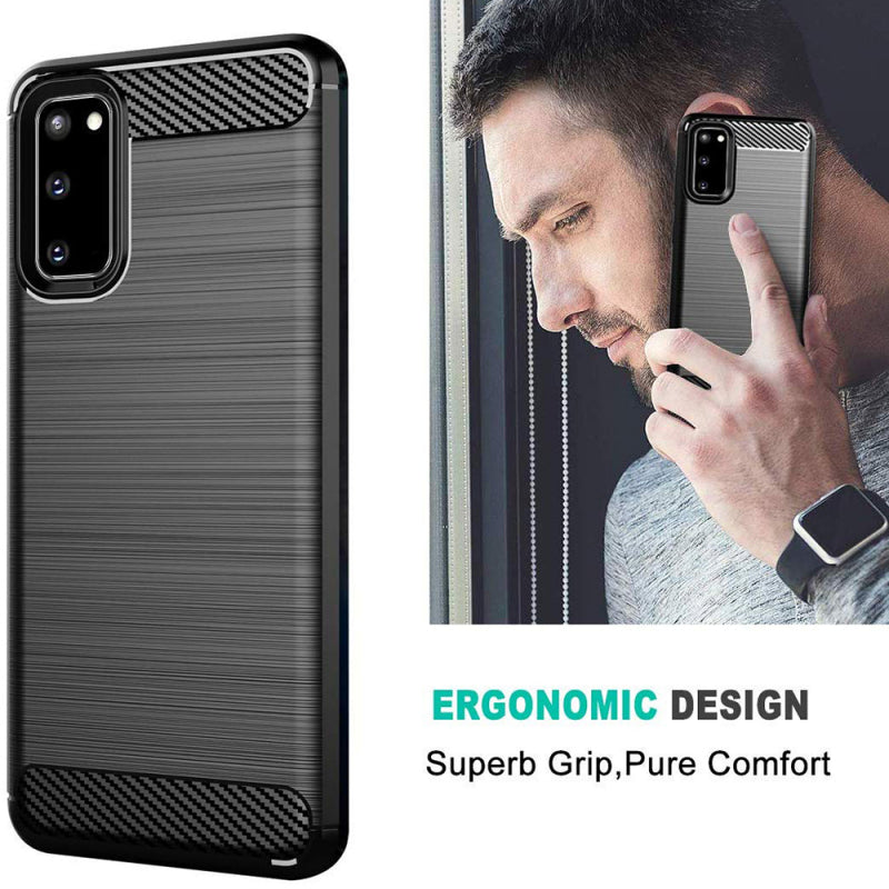 Husa pentru Samsung Galaxy S20 5G G981 / S20 G980, Techsuit, Carbon, Neagra