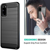 Husa pentru Samsung Galaxy S20 5G G981 / S20 G980, Techsuit, Carbon, Neagra