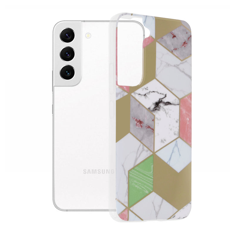 Husa pentru Samsung Galaxy S22 5G S901, Techsuit, Marble, Mov