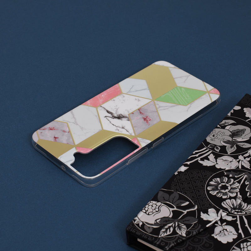 Husa pentru Samsung Galaxy S22 5G S901, Techsuit, Marble, Mov