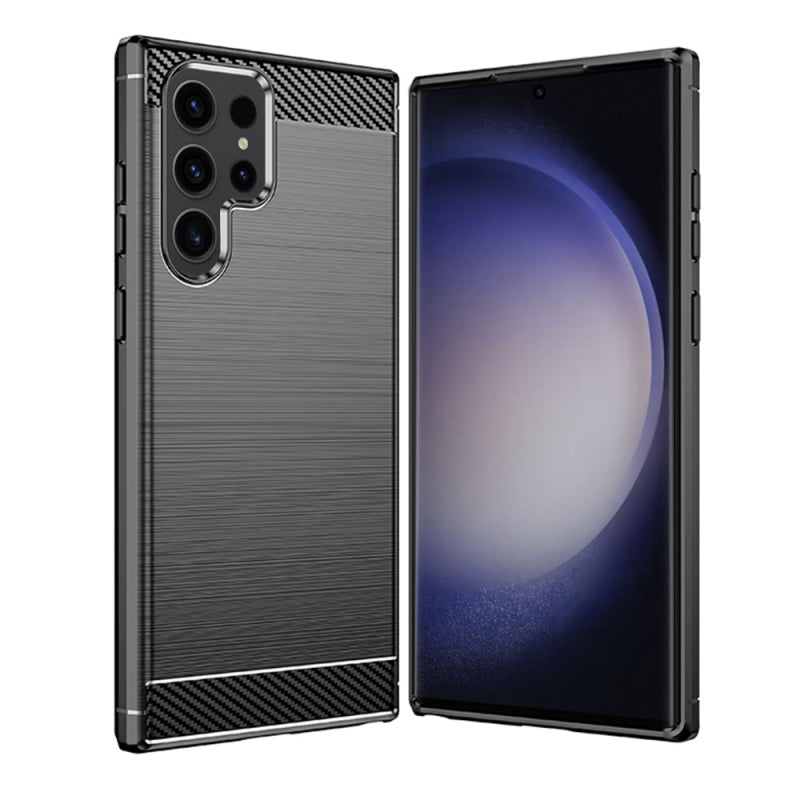 Husa pentru Samsung Galaxy S23 Ultra S918, Techsuit, Carbon, Neagra