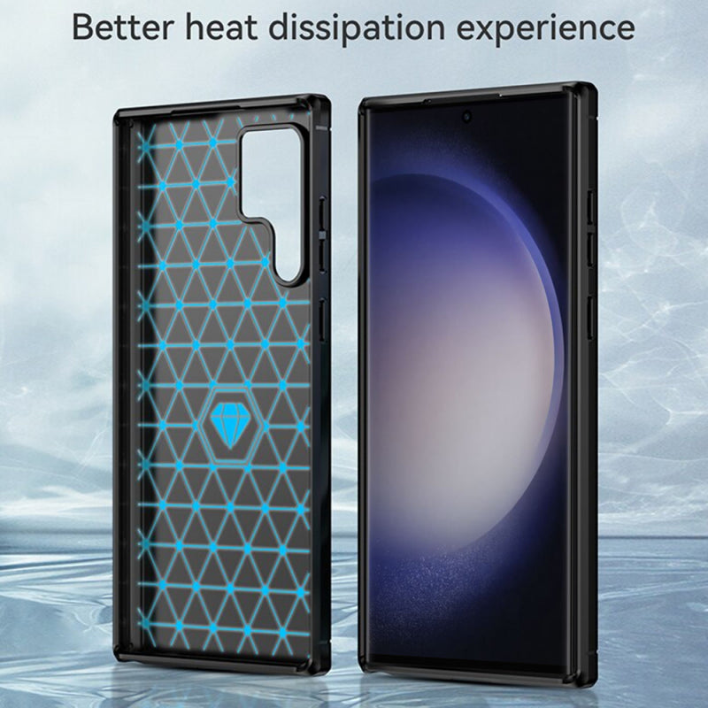 Husa pentru Samsung Galaxy S23 Ultra S918, Techsuit, Carbon, Neagra