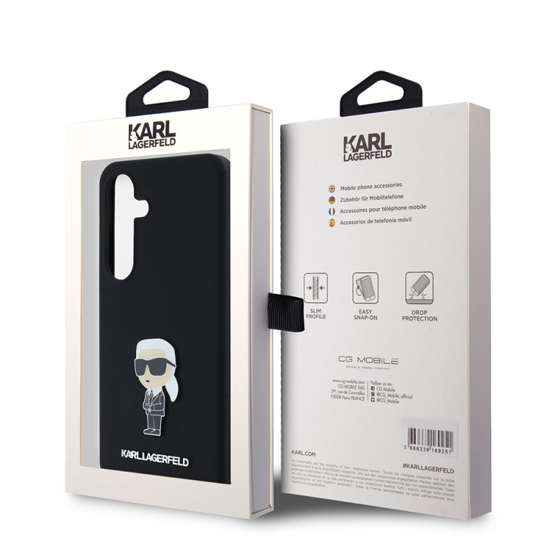 Husa pentru Samsung Galaxy S24 S921, Karl Lagerfeld, Silicone Ikonik Karl Metal