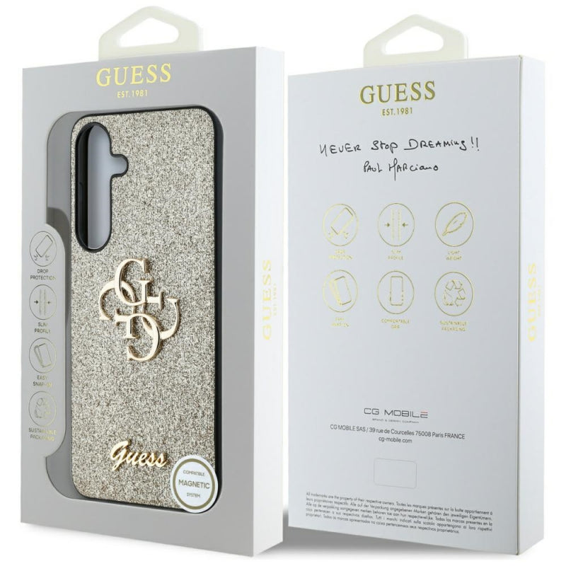 Husa pentru Samsung Galaxy S25 S931, Guess, Glitter Big 4G Script
