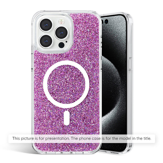 Husa pentru Samsung Galaxy S25 S931, Techsuit, Sparkly Glitter, Magenta