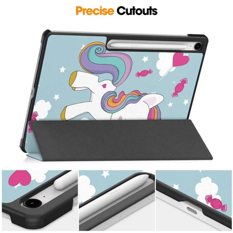 Husa pentru Samsung Galaxy Tab S10 FE+, Techsuit, FoldPro Unicorn, Multicolor