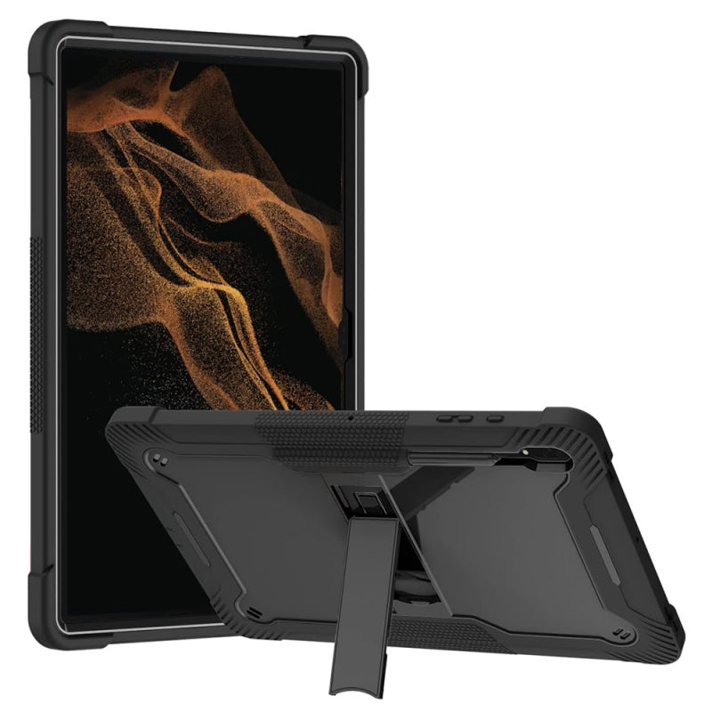 Husa pentru Samsung Galaxy Tab S10 Ultra / Tab S9 Ultra / Tab S8 Ultra, Techsuit, Rugged TabShell, Neagra