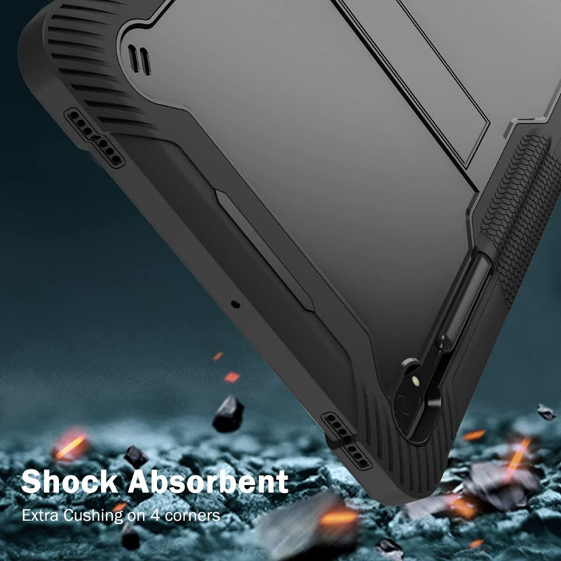Husa pentru Samsung Galaxy Tab S10 Ultra / Tab S9 Ultra / Tab S8 Ultra, Techsuit, Rugged TabShell, Neagra