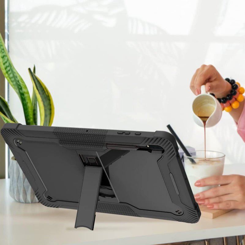Husa pentru Samsung Galaxy Tab S10 Ultra / Tab S9 Ultra / Tab S8 Ultra, Techsuit, Rugged TabShell, Neagra