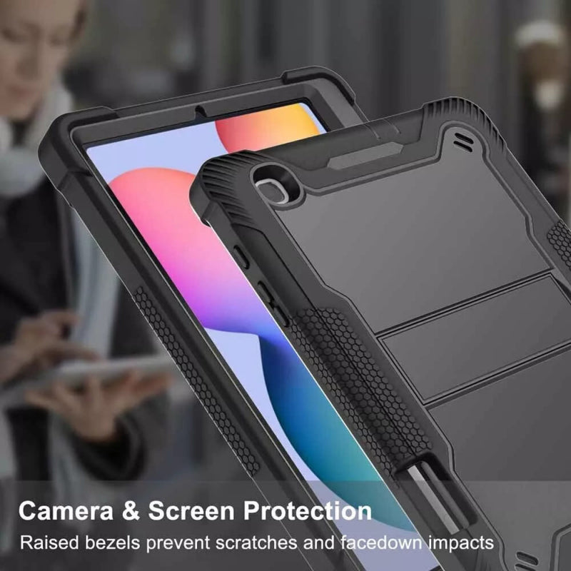 Husa pentru Samsung Galaxy Tab S6 Lite (2020), Techsuit, Rugged TabShell, Roz