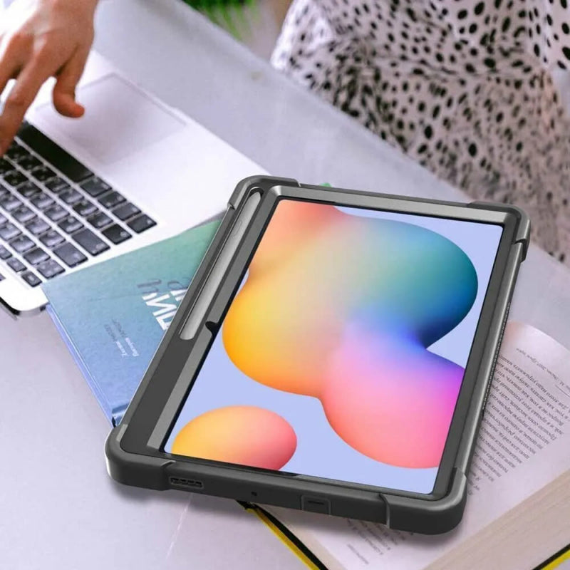 Husa pentru Samsung Galaxy Tab S6 Lite (2020), Techsuit, Rugged TabShell, Roz