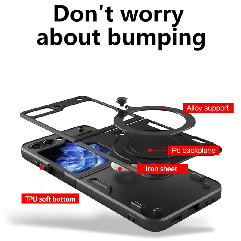 Husa pentru Samsung Galaxy Z Flip5 F731, Techsuit, CamGuard Pro, Albastra