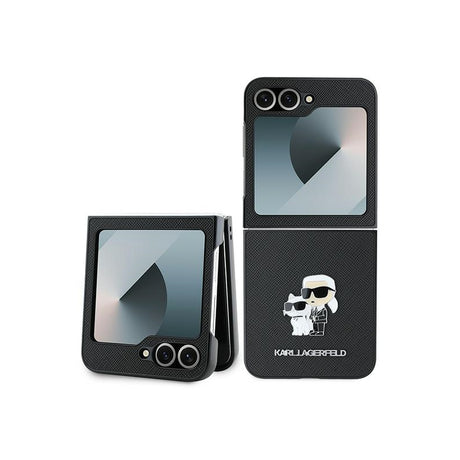 Husa pentru Samsung Galaxy Z Flip7 FE F761 / Z Flip6 F741, Karl Lagerfeld, Saffiano Karl &amp; Choupette Metal
