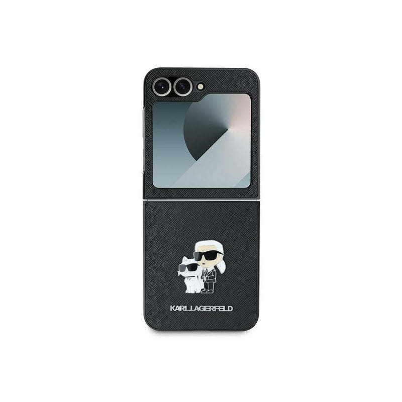 Husa pentru Samsung Galaxy Z Flip7 FE F761 / Z Flip6 F741, Karl Lagerfeld, Saffiano Karl &amp; Choupette Metal