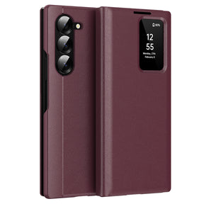 Husa pentru Samsung Galaxy Z Fold6 F956, Techsuit, SmartView - Rosie - NotebookGsm