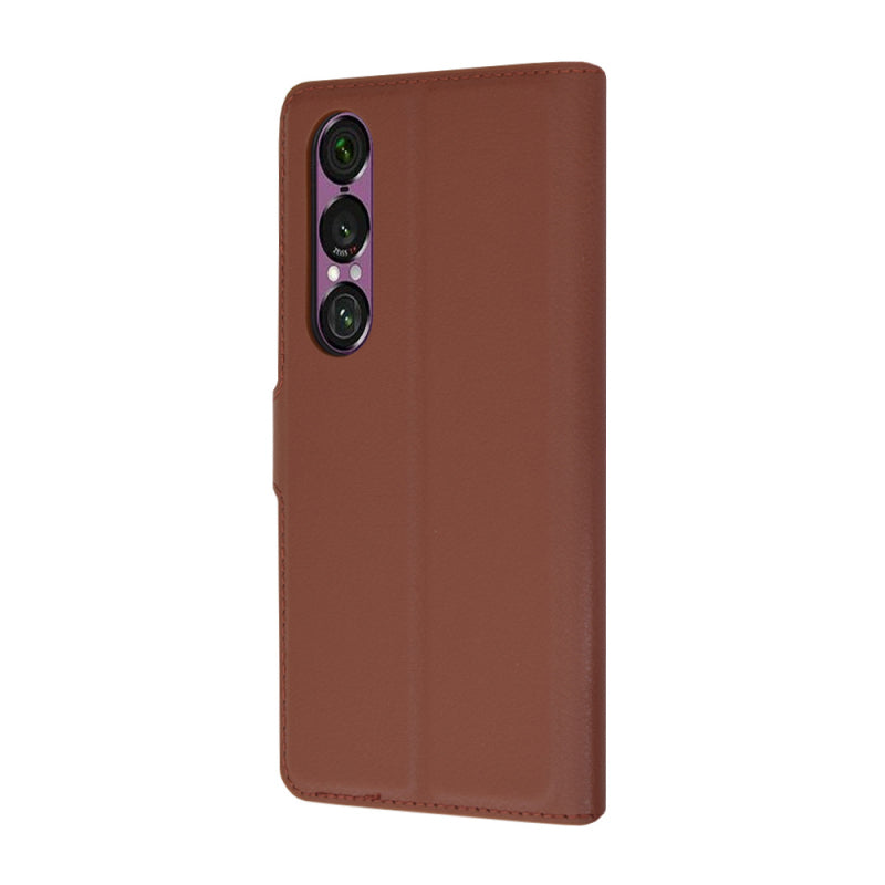 Husa pentru Sony Xperia 1 VI, Techsuit, Leather Folio, Maro