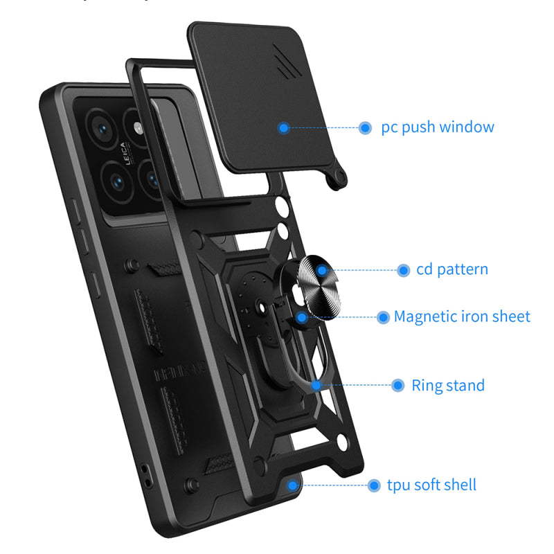 Husa pentru Xiaomi 14T Pro, Techsuit, CamShield, Albastra