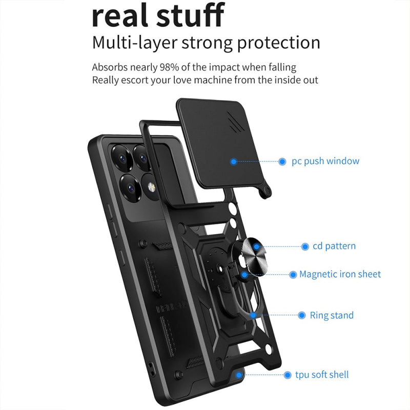 Husa pentru Xiaomi Poco F6 Pro, Techsuit, CamShield, Albastra