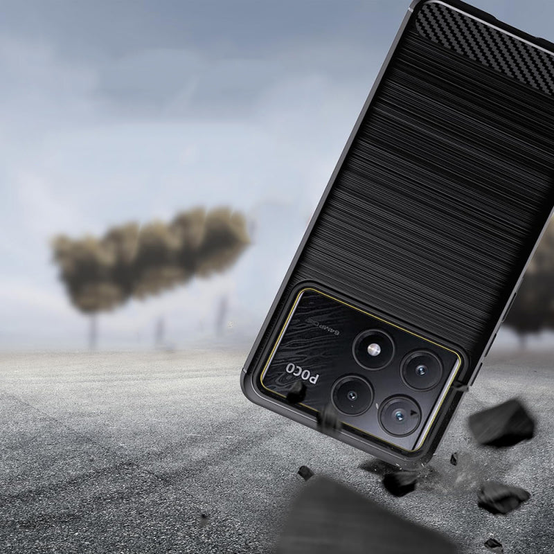 Husa pentru Xiaomi Poco F6 Pro, Techsuit, Carbon, Albastra