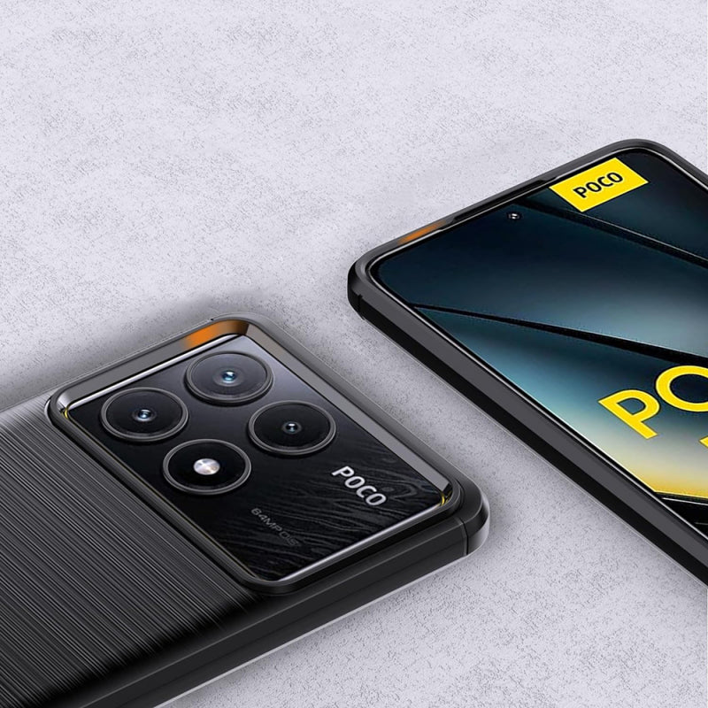 Husa pentru Xiaomi Poco F6 Pro, Techsuit, Carbon, Albastra