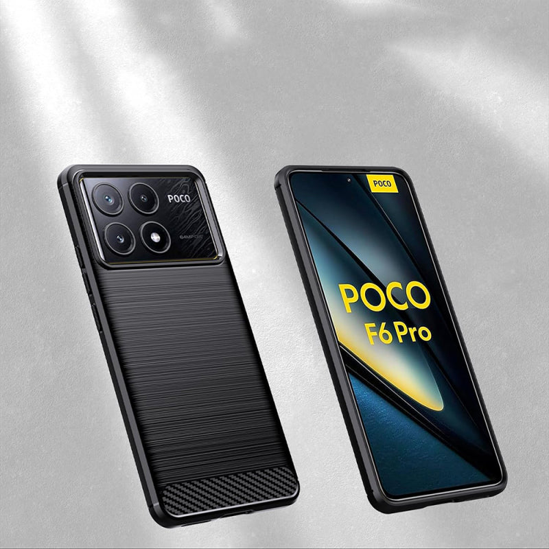 Husa pentru Xiaomi Poco F6 Pro, Techsuit, Carbon, Albastra